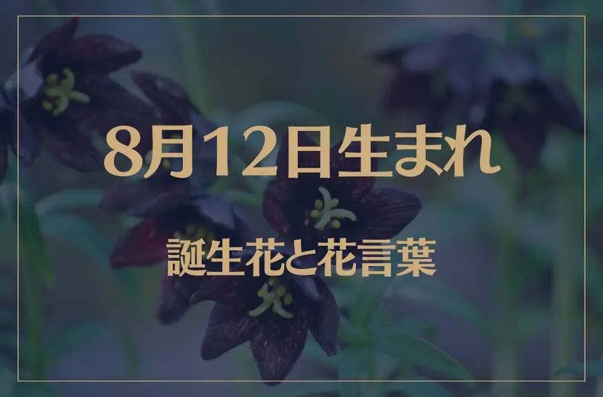 8月12日の誕生花と花言葉がコレ！性格や恋愛・仕事などの誕生日占いもご紹介！