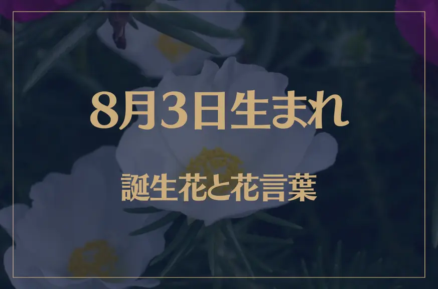 8月3日の誕生花と花言葉がコレ！性格や恋愛・仕事などの誕生日占いもご紹介！